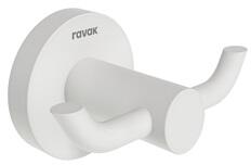 RAVAK Kona KN 100.10WHM dupla törölközőakasztó, matt fehér (RAV-X07P1313)