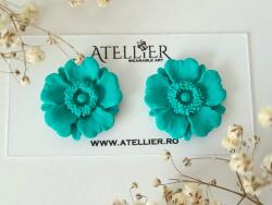 Atellier Wearable Art Cercei Flora - verde aqua