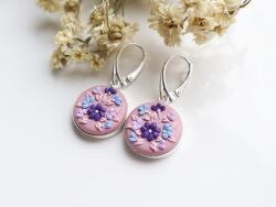 Atellier Wearable Art Cercei argint Purple Mood