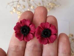 Atellier Wearable Art Cercei Flora - bordeaux și negru