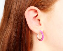 Atellier Wearable Art Cercei Color Hoops din argint - roz