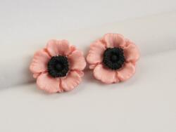Atellier Wearable Art Cercei Flora - roz perlat și negru