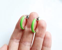 Atellier Wearable Art Cercei Color Hoops din argint - verde