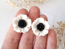 Atellier Wearable Art Cercei Flora - alb și negru