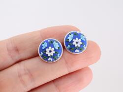 Atellier Wearable Art Cercei Royal Blue - cercei cu șurub