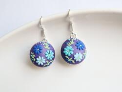 Atellier Wearable Art Cercei Blue Grace pe suport și tortițe din argint