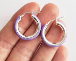 Atellier Wearable Art Cercei Color Hoops din argint - mov