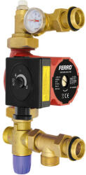 FERRO Grup de amestec incalzire in pardoseala pt. colectori 1cu vana 3 cai termostatata si pompa GPA II 25-4-130, Ferro GM1F-40GPA (GM1F-40GPA)