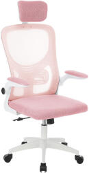  Ergonomikus irodai szék deréktámasszal, fejtámlával, rózsaszín (HOP1001787-4)