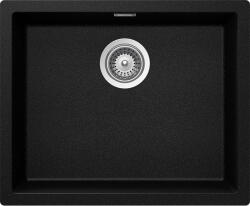 SCHOCK Schock Kaia N-100L Cristadur Magma konyhai mosogatótálca, gránit kompozit, csillogó fekete, 556 x 456 mm, munkalapra/munkalap alá/szintbe építés (KAIN100LMAGM)