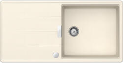 SCHOCK Schock Tia D-100L konyhai mosogatótálca Cristadur Magnolia 1000 x 500 mm lefolyó távműködtetővel, gránit, megfordítható, hagyományos beépítés, krémfehér (TIAD100LMAGNSA)