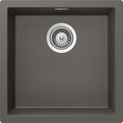 SCHOCK Schock Kaia N-100 Cristadur Silverstone konyhai mosogatótálca, gránit kompozit, sötétszürke, 456 x 456 mm, munkalapra/munkalap alá/szintbe építés (KAIN100SILV)