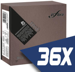 INFIBRA Szalvéta 38x38cm Csokoládébarna 2 réteg 40 lap/csomag (36 csomag) (I0527-KARTON)