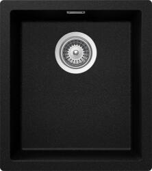 SCHOCK Schock Kaia N-100S Cristadur Magma konyhai mosogatótálca, gránit kompozit, csillogó fekete, 406 x 456 mm, munkalapra/munkalap alá/szintbe építés (KAIN100SMAGM)