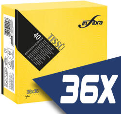 INFIBRA Szalvéta 38x38cm Sárga 2 réteg 40 lap/csomag (36 csomag) (I0458-KARTON)