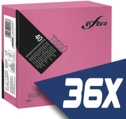 INFIBRA Szalvéta 38x38cm Fuxia 2 réteg 40 lap/csomag (36 csomag) (I0882-KARTON)