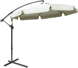 Outsunny dönthető kerti napernyő fémvázzal és poliészter tetővel, kurblis nyitással, Ø2, 7x2, 7 m, bézs