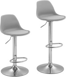 Homcom 2 Darab Bárszék Háttámlával és Lábtartóval, PP, PU Bőr és Acél, 38x42x82-104 cm, Fekete