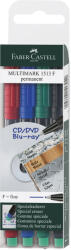Faber-Castell Marker permanent set 4 f multimark Faber-Castell (FC151304) - roua