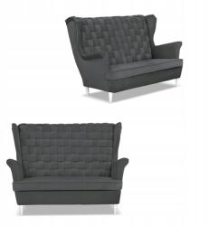  Carol Grafit Színű, Háttámlával Ellátott Kanapé, Skandináv Stílusú, Rugós, 2 Személyes Kanapé, Family Meble