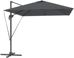 Outsunny Kerti Napernyő 2, 5x2, 5 m Karos, 360°-ban Forgatható Tekerőkarral és Kereszt Alakú Talppal, Sötétszürke