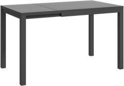 Outsunny Kihúzható Kerti Asztal 4-6 Személyre Alumíniumból és Edzett Üvegből, 85-125x70x73 cm, Sötétszürke