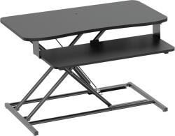 LogiLink Ülő/álló asztali átalakító billentyűzet tálcával, 15 kg-ig, állítható, fekete