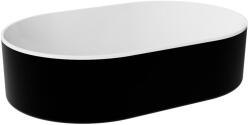 Besco Lova lavoar 53x34 cm ovale de blat alb-negru mat #UMM-LBW-N (#UMMLBWN)