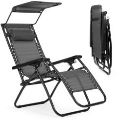 Homelux Összecsukható napozóágy napellenzővel szürke (ZRL009-R_GRAY) - homelux