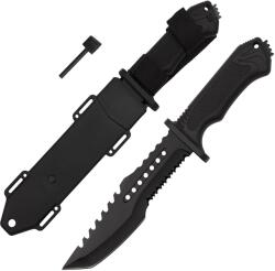 Depox vadászkés, Survival Spirit, rozsdamentes acél, amnar, 30, 5 cm, fekete, tok mellékelve (H40)