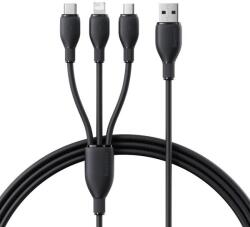 Baseus Cablu alimentare si date Baseus Ultra-Fast One-for-three Retractable, USB la Micro-USB+Lightning+USB Type-C 3.5A, 1.3m, Negru
