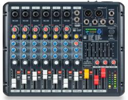 Soundsation - YOUMIX 610 PRO 8-csatornás keverőkonzol 6 Mono és 1 Sztereo csatornával, 24-bit 99 presetes Effekttel, USB/BT, PC Interfésszel