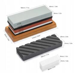 BISANTI Késélező, BISANTI, 4 db-os készlet, 400/1000/3000/8000, bambusz, szürke, 26cm (german_6922970849615)