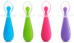 Munchkin Lingură de studiu delicată din silicon 2 buc - 2 tipuri mixt (129E85) Set pentru masa bebelusi