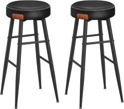 Brius Set 2 scaune bar Ekho, tapitate PU, inaltime sezut 76 cm, 52x76 cm, negru (EZ-LBC090B01)