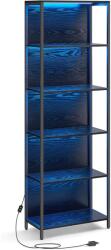 Brius Biblioteca cu 6 rafturi si iluminare LED reglabila 25 culori, cadru metalic, 30x60x179 cm, negru (EZ-LLS120B57) Raft