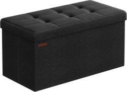 Brius Taburet pliabil sezut moale depozitare 89 litri, 76x38x38 cm, maxim 300 kg, negru (EZ-LSF047B01)