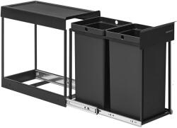 Brius Cos gunoi incorporabil 2 compartimente 2x15l cadru extensibil, 48x25x44 cm, design discret, negru (EZ-LTB950B01) Cos de gunoi