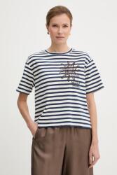 Weekend Max Mara pamut póló SABATO - sötétkék M - answear - 38 990 Ft