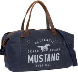 MUSTANG Houston valódi bőrrel kombinált utazótáska-kék 22.100402