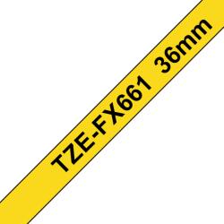Brother TZE-FX661, Banda Etichete Laminata Flexibila Id, Negru Pe Galben, 36MM (TZEFX661_OEM)