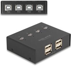 DELOCK USB 2.0 kapcsoló 4 személyi számítógép - 4 eszköz (11507) (11507) - xupe