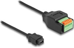 Delock Mini-B-típusú USB 2.0 kábel anya - terminal block adapter lenyomó gombbal 15 cm (66252) (66252) (66252)