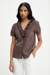 ANSWEAR blúz pamutból - barna S - answear - 18 990 Ft
