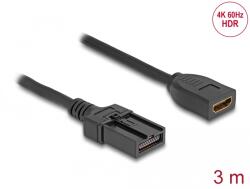Delock HDMI önműködő kábel HDMI-A anya - HDMI-E apa kapcsolattal 3 m, 4K 60 Hz-s (87905) (87905) (87905)