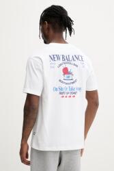 New Balance póló férfi pamut Lobster - fehér S