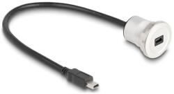 Delock USB 2.0 Mini-B beépített anya kábelcsatlakozóval 30 cm, alumínium (88186) (88186) (88186)