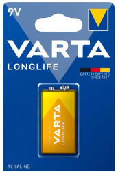 VARTA LONGLIFE Alkaline 6LR61 4122 tartós 9V elem (Varta-Longlife-6LR61-4122)