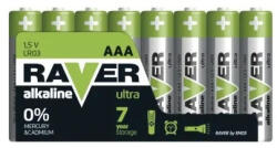 RAVER ULTRA LR03/8S Alkaline 1, 5V AAA tartós mikro elem (Raver-ULTRA-LR03-8S-B79118)