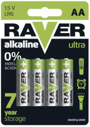 RAVER LR6/4 Alkaline 1, 5V tartós AA ceruza elem (Raver-LR6-4BP-B7921)